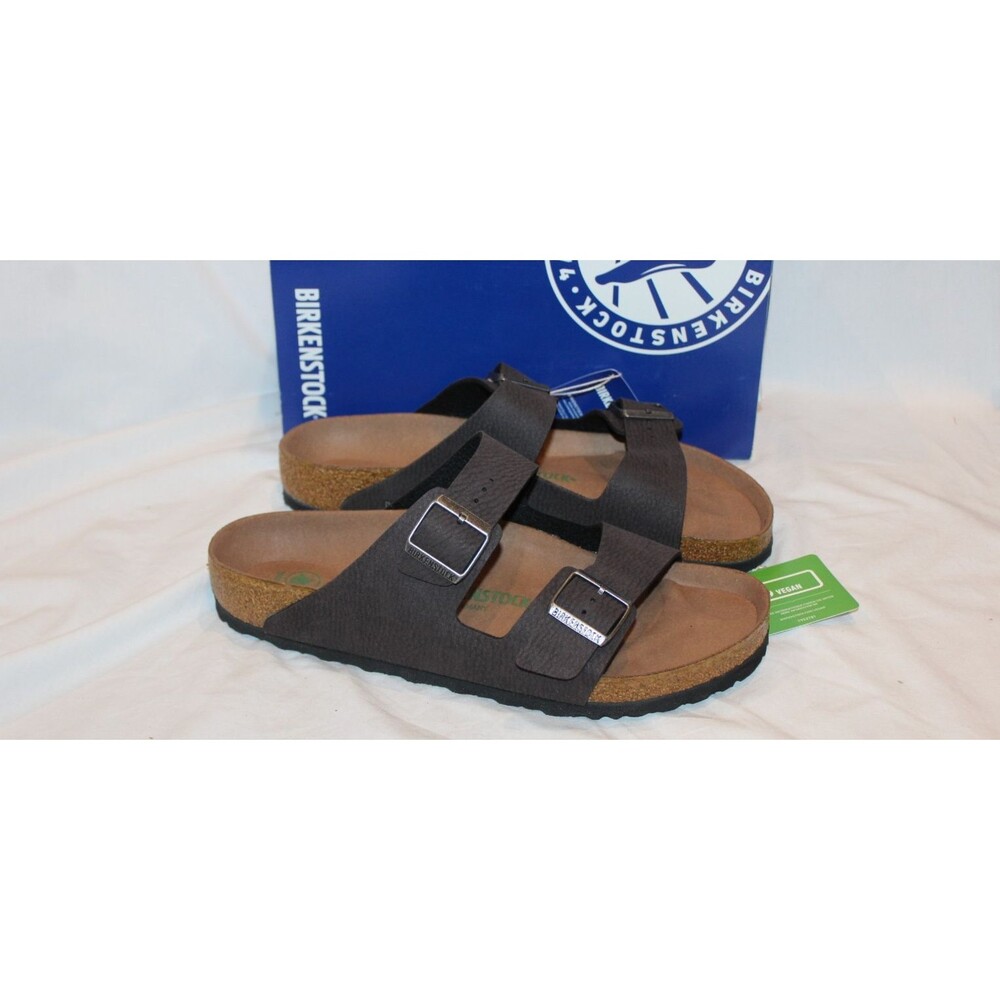 BIRKENSTOCK MEN'S ARIZONA VEGAN LEATHER SANDALS NEW US 9 EU 42 REGULAR BLACK
